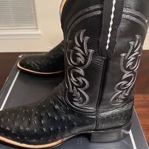 Lucchese | Shoes | Mens Black Lucchese Used Genuine Ostrich  display picture 3